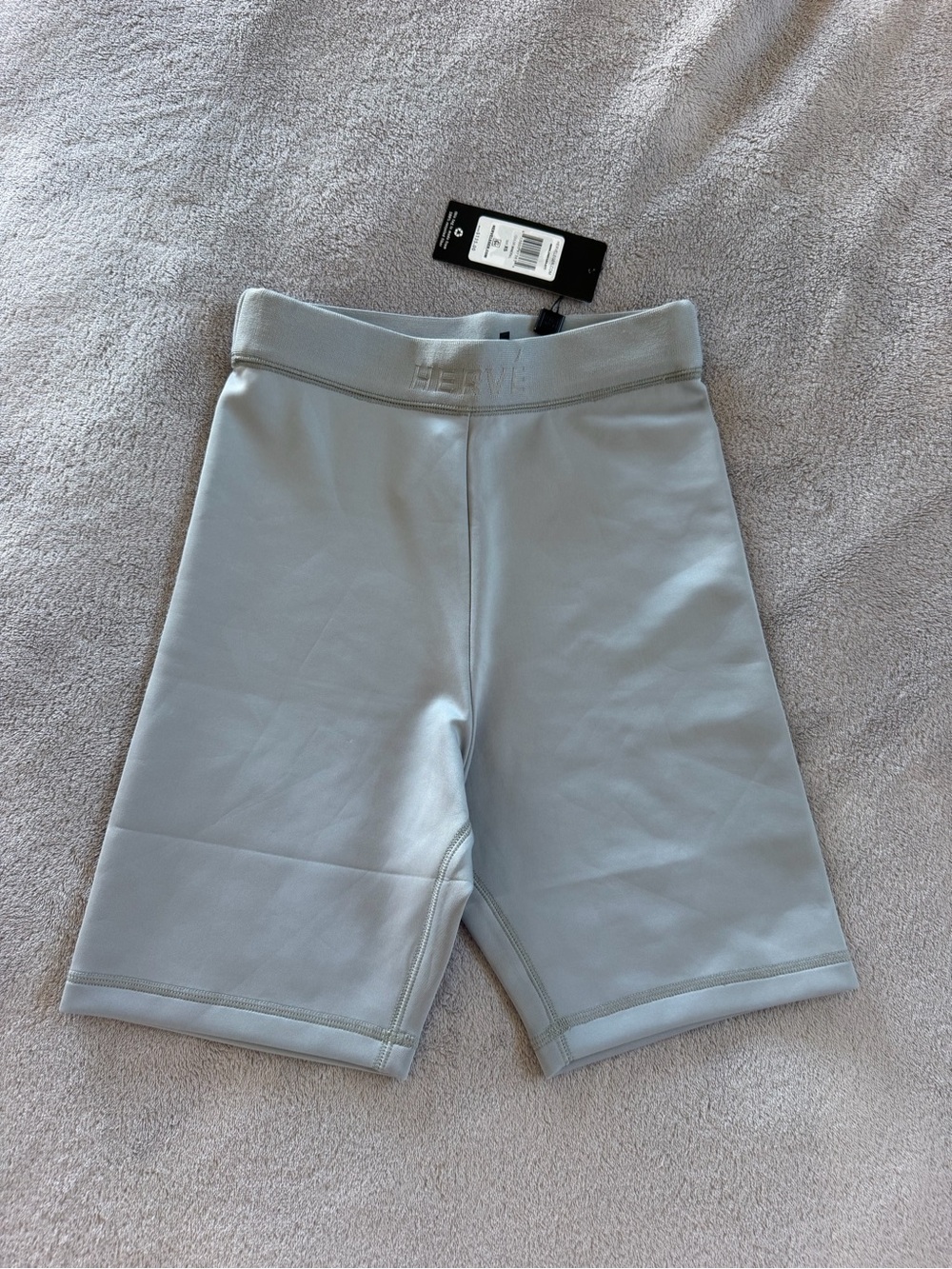 Herve Leger Gray Logo High-Rise Bike Shorts XS-S